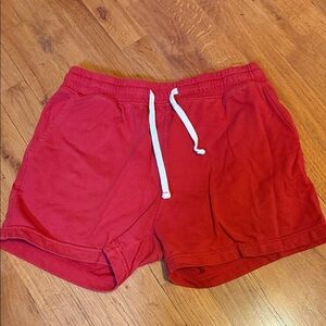 Men's Red Drawstring Casual Shorts